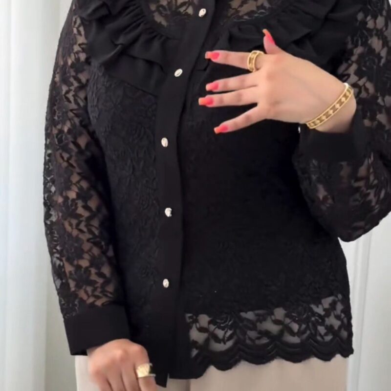 بلوز گیپور مشکی