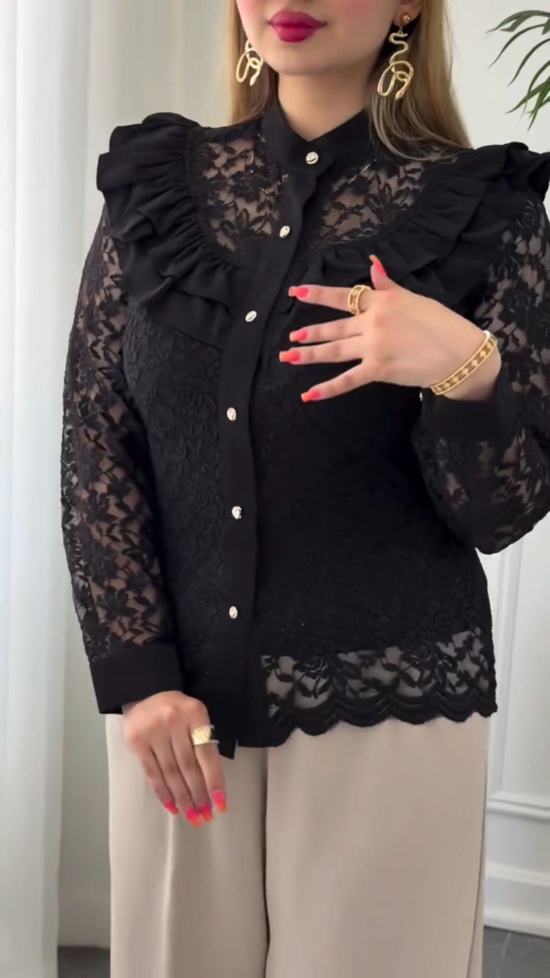 بلوز گیپور مشکی