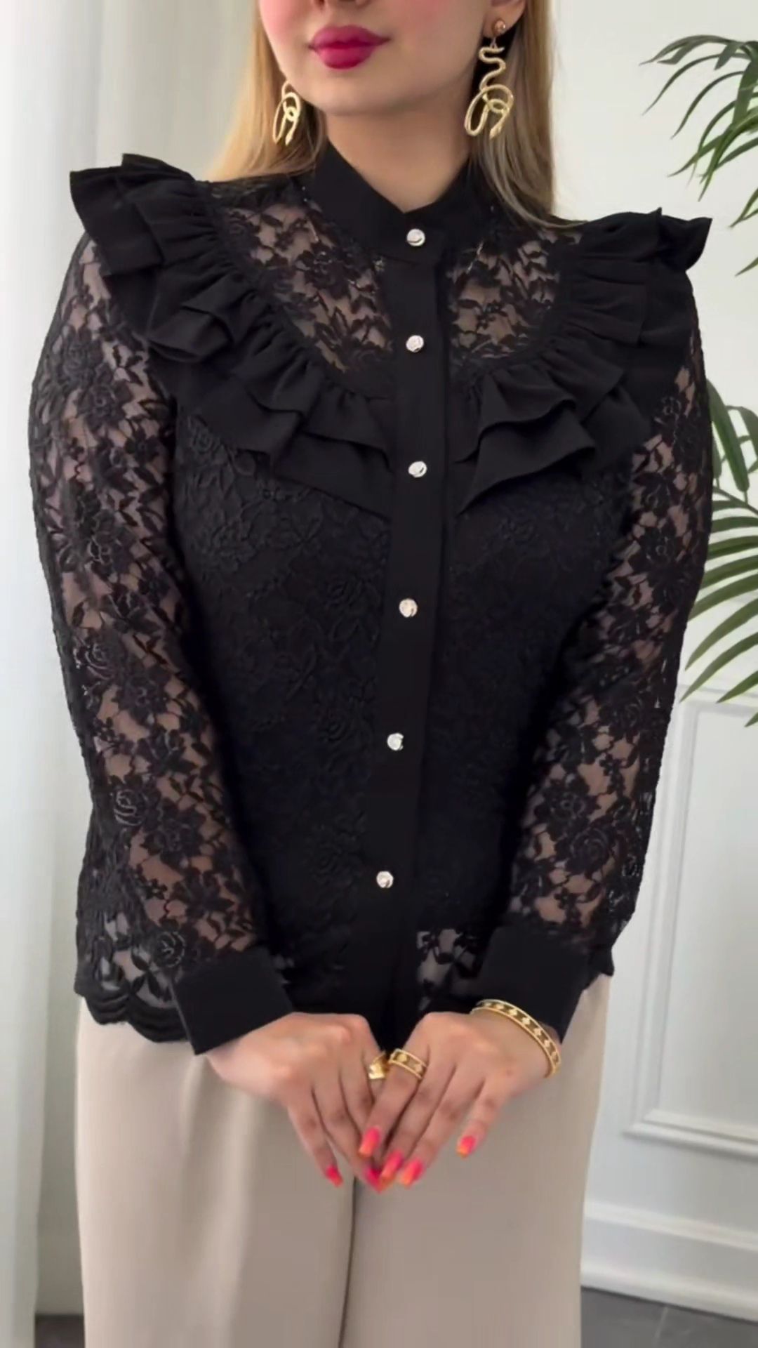 بلوز گیپور مشکی - Image 2